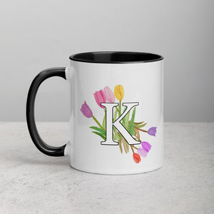 Letter K Floral Mug