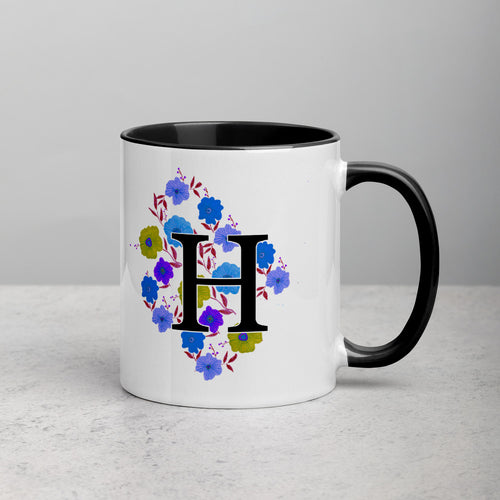 Letter H Floral Mug